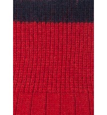 Calcetín de lana con cashmere rojo y azul marino 