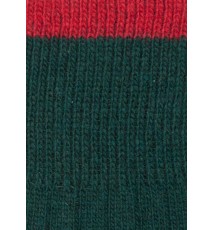 Calcetín de lana con cashmere verde y rojo