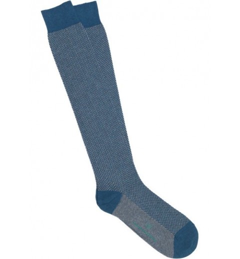 Calcetines de espiga largos en azul y gris