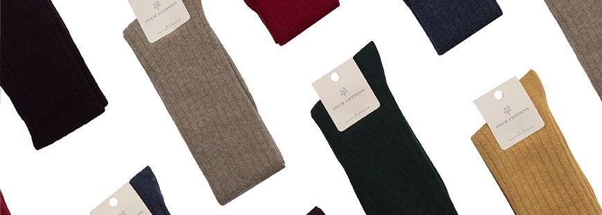 High-top wool and cashmere socks in various colors